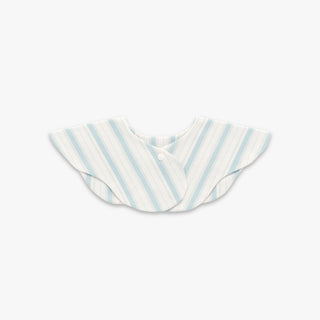 Seaside Stripes Winglet Bib in Ocean- backside with snap closure