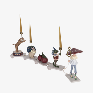 Set of decorative figurines on a white background