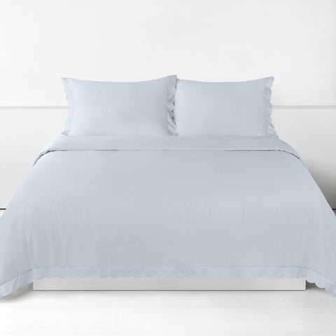 Scalloped Starlight Full/Queen Duvet in Blue