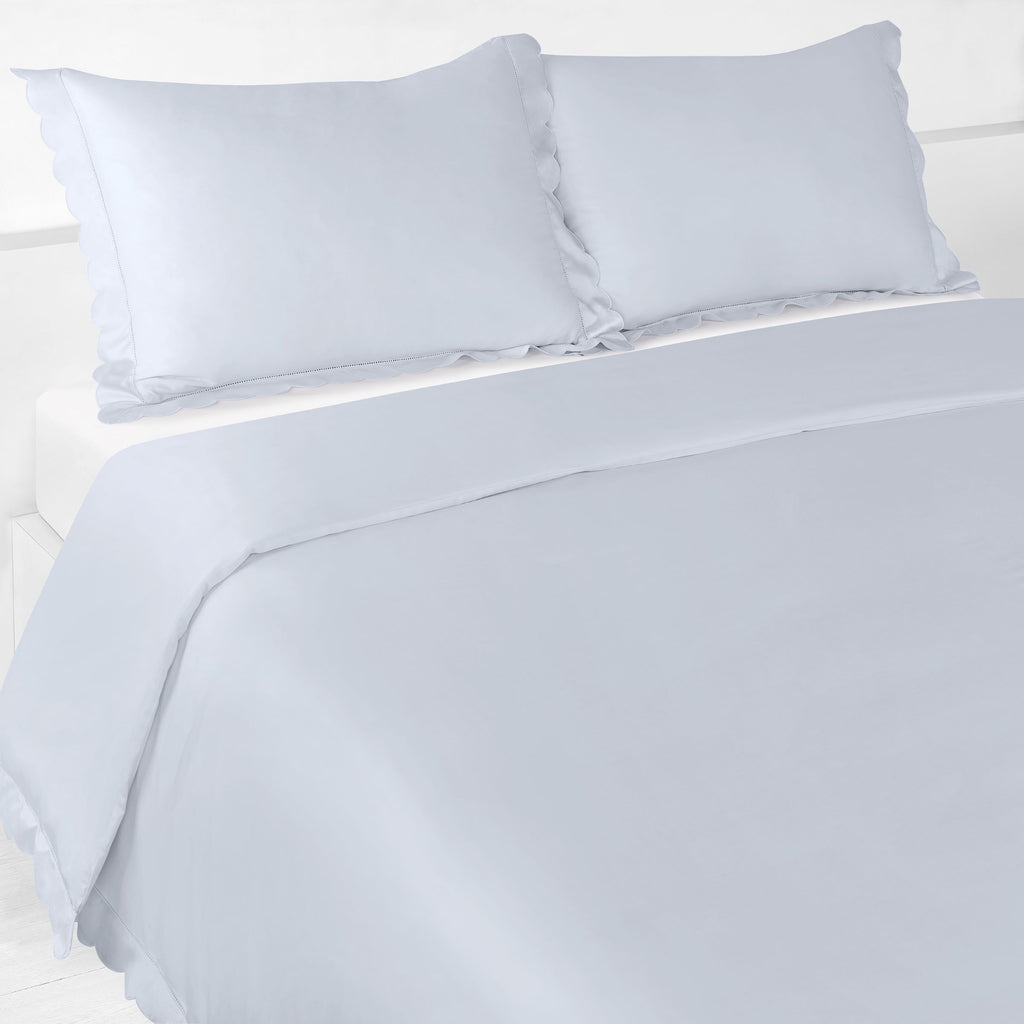 Scalloped Starlight Full/Queen Duvet in Blue