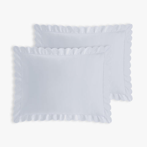 Scalloped Starlight Standard Pillow Case Set in Blue