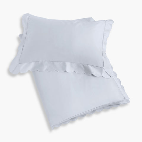 Scalloped Starlight Toddler Duvet in Blue