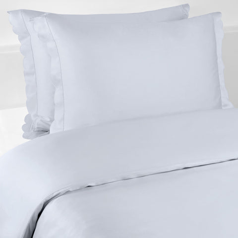 Scalloped Starlight Twin Duvet Set in Blue