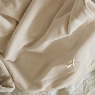 beige soft velour blanket for baby