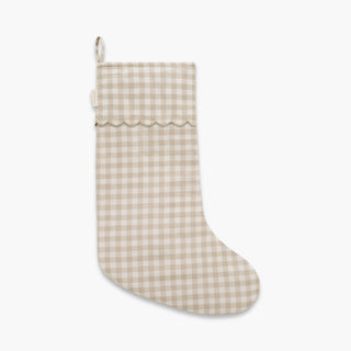 Christmas Stocking in Beige Gingham 