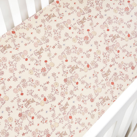Into The Woodlands Crib Sheet in Ivory