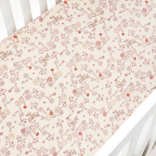 Into The Woodlands Crib Sheet in Ivory