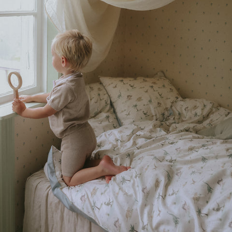 Dino Dreams Toddler Duvet - Sage