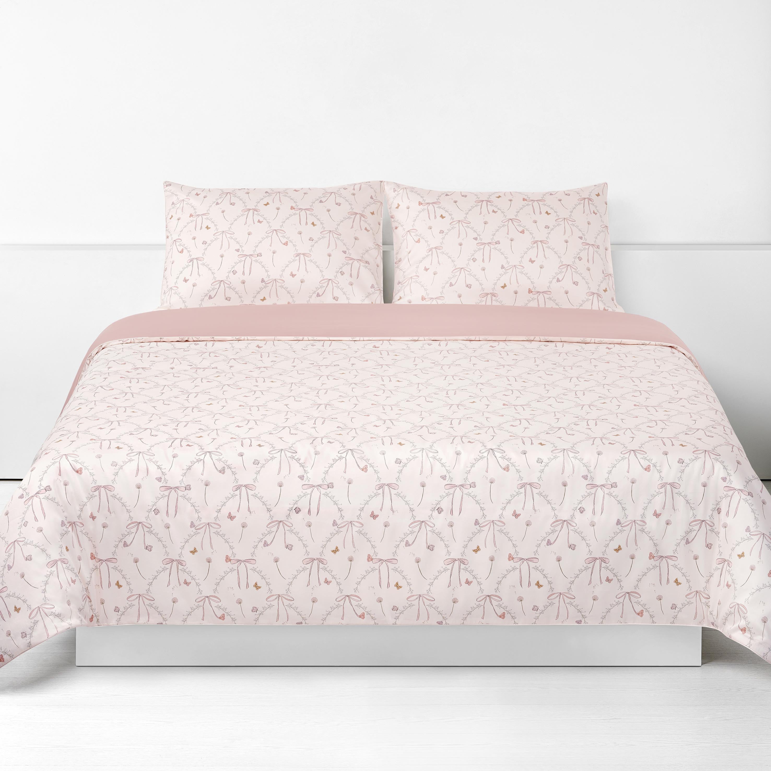 Swankiss quilt pearl ribbon 裏毛 OP ピンク Ballet-Bows-Pink-All-Season-
