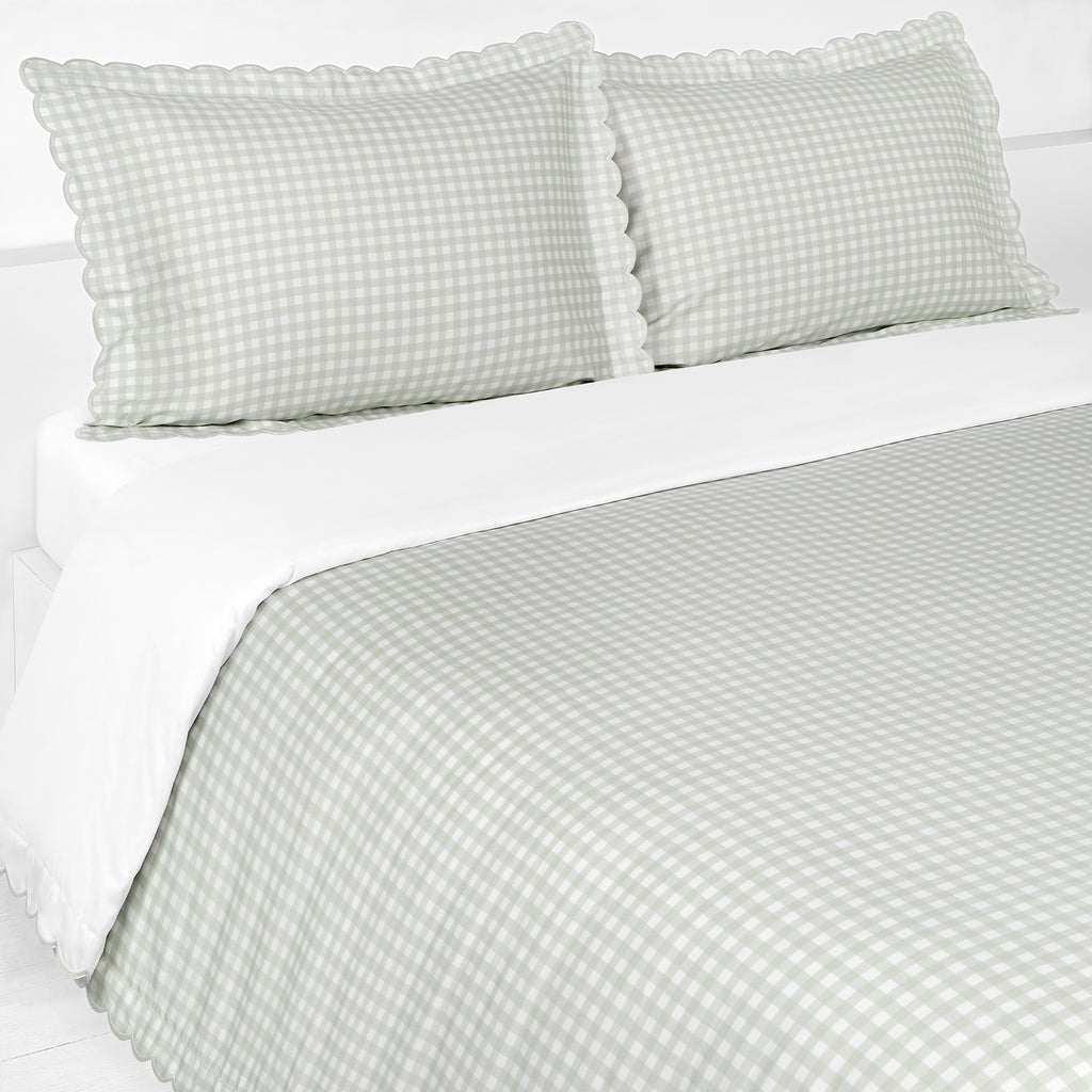 Picnic Gingham Full Queen Duvet in Green