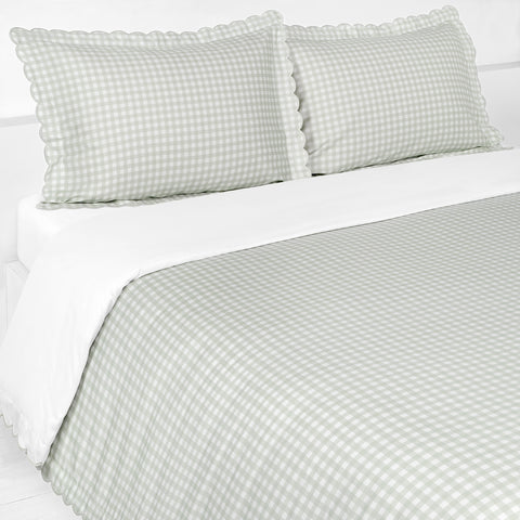 Picnic Gingham Full Queen Duvet in Green
