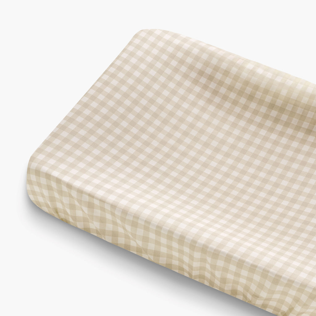 Picnic Gingham Changing Mat in Beige