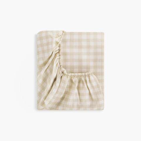 Picnic Gingham Changing Mat in Beige