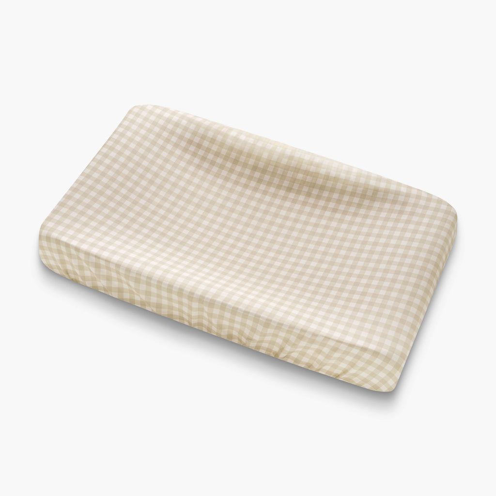 Picnic Gingham Changing Mat in Beige