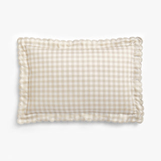 Picnic Gingham Toddler Pillow in Beige
