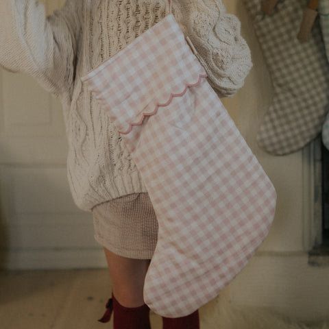 Christmas Stocking in Pink Gingham 