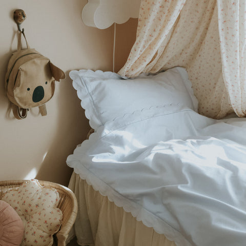 Scalloped Starlight Twin Duvet Set in Blue