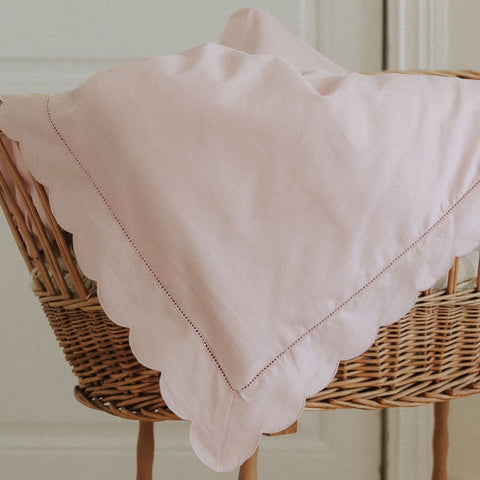 scalloped starlight baby duvet in rose