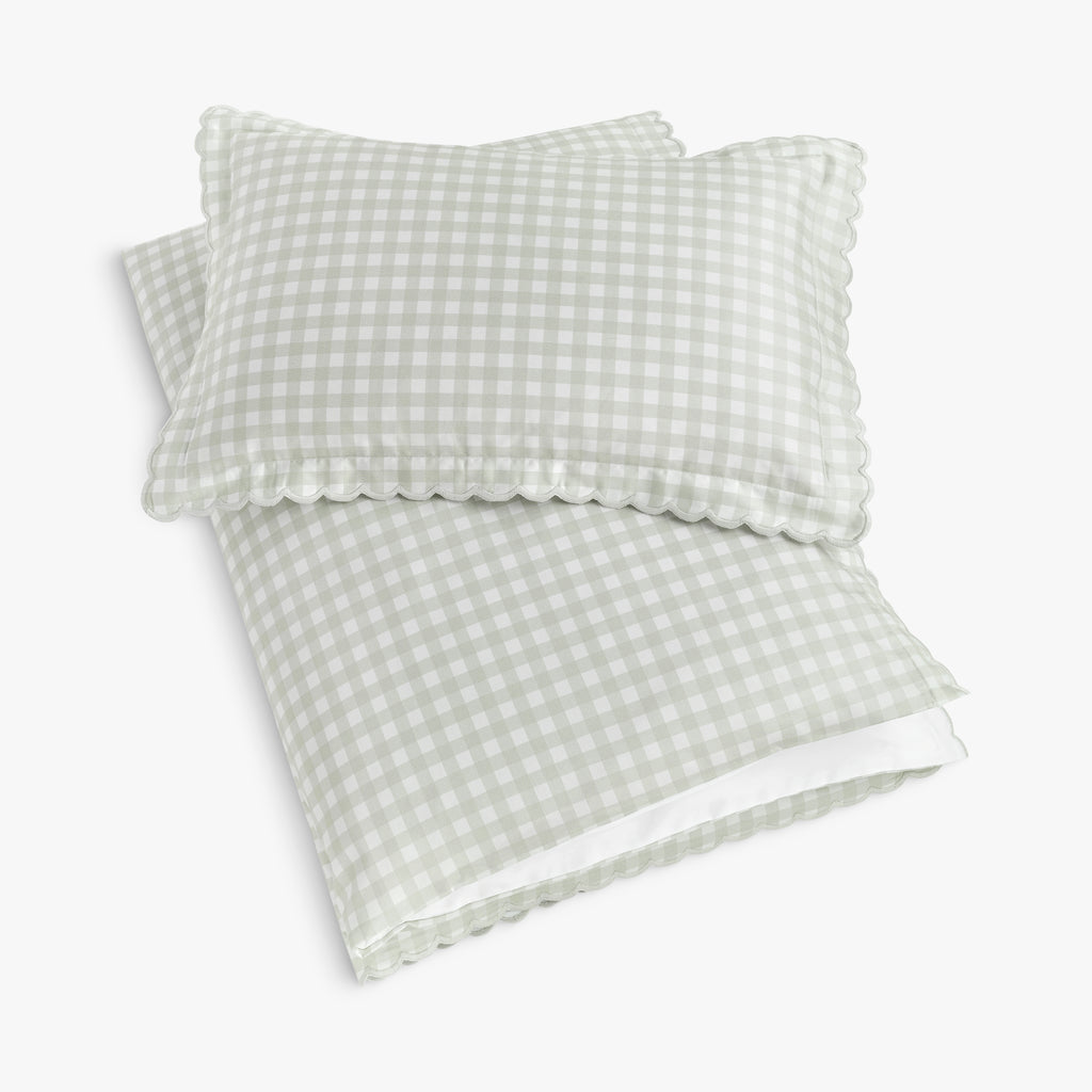 Personalize Me: Picnic Gingham Toddler Duvet in Green