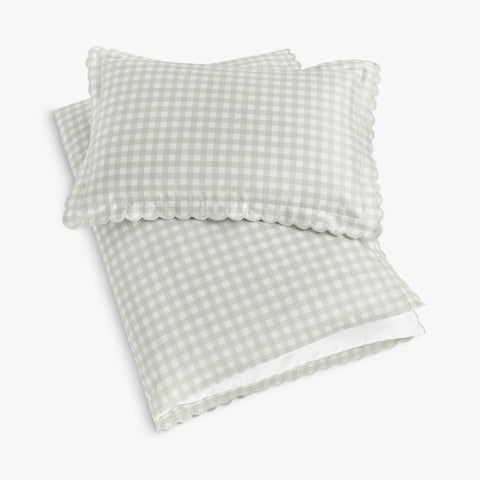 Picnic Gingham Toddler Duvet in Green
