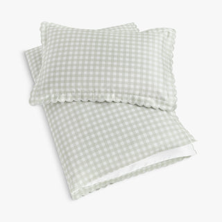 Picnic Gingham Toddler Duvet in Green