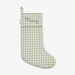 Holiday Keepsake Stocking - Green Gingham