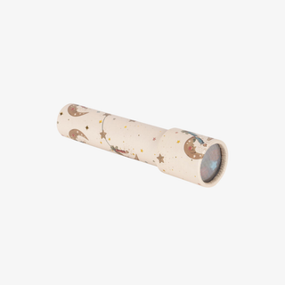 Toy Luna Kaleidoscope with moon and star pattern on a white background