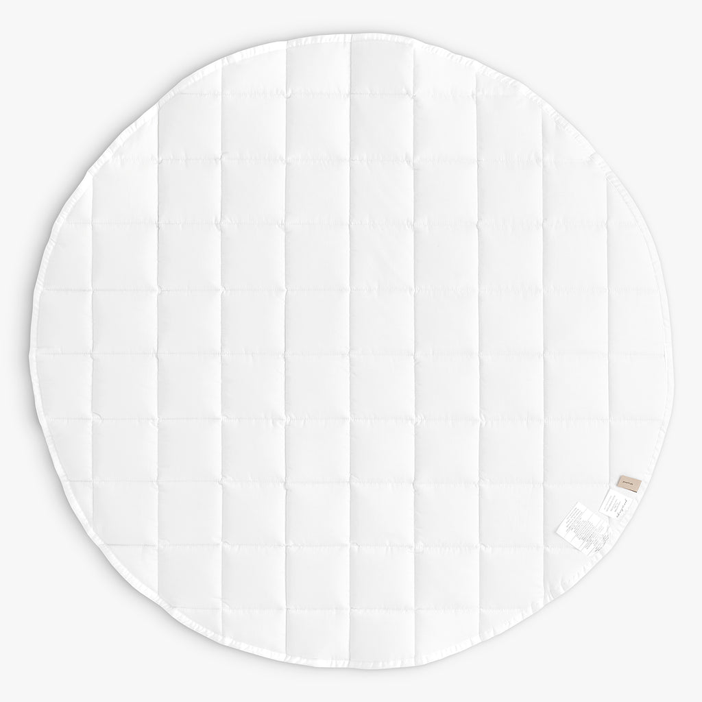 Picnic Gingham Play Mat in Green, Backside Solid White