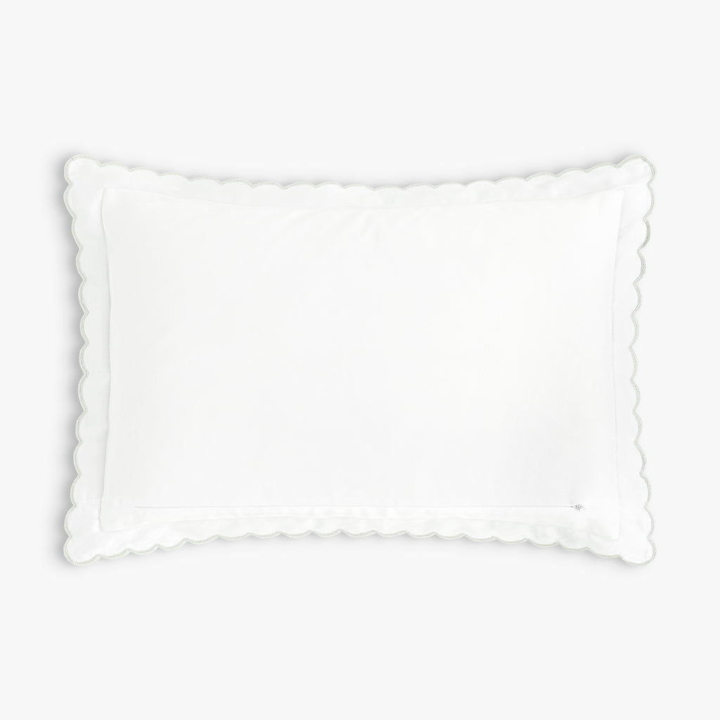 Personalize Me: Picnic Gingham Toddler Pillow in Green, Backside in Solid White