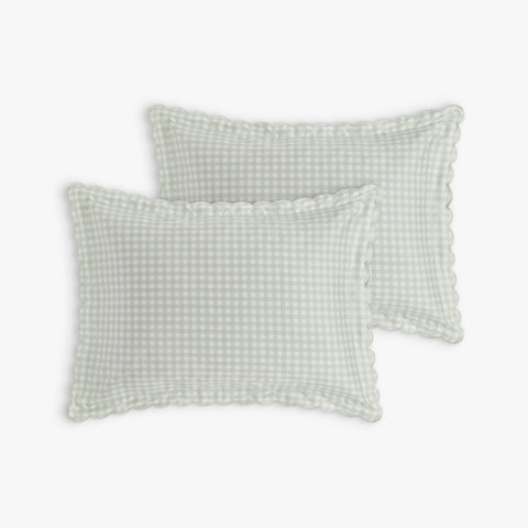 Picnic Gingham Standard Pillowcase Set in Green