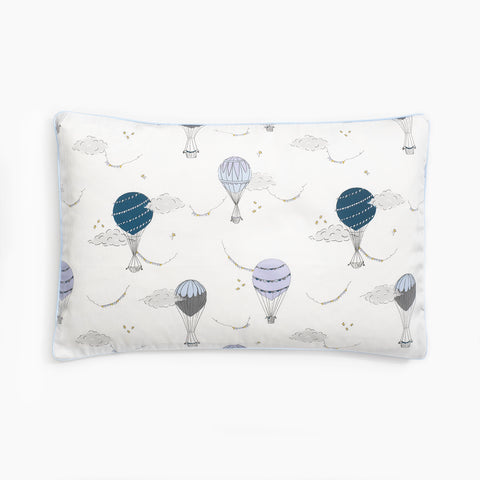 Toddler pillow in "Touch The Sky" print in the color blue