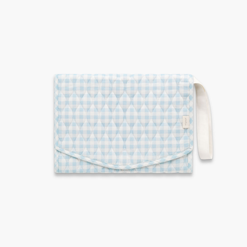 Portable Changing Pad in Blue Gingham