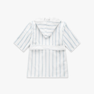 Striped robe with hood on a white background