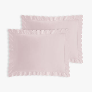 Scalloped Starlight Standard Pillowcase Set in Rose