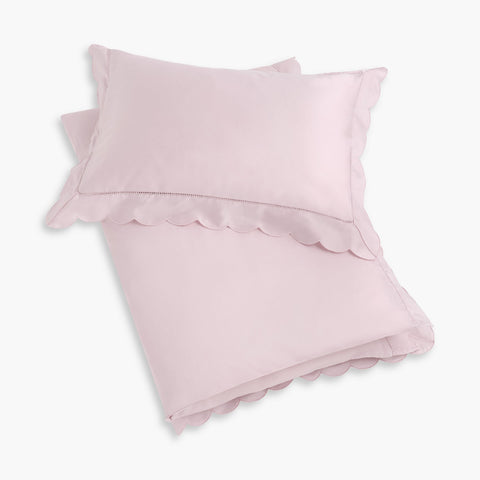 Scalloped Starlight Toddler Duvet in Rose
