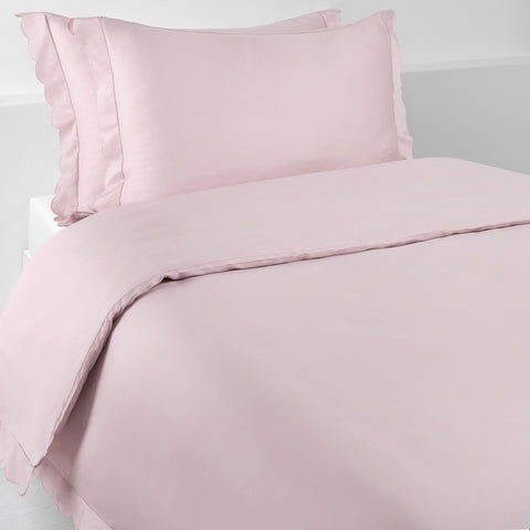 Scalloped Starlight Twin Duvet Set in Rose
