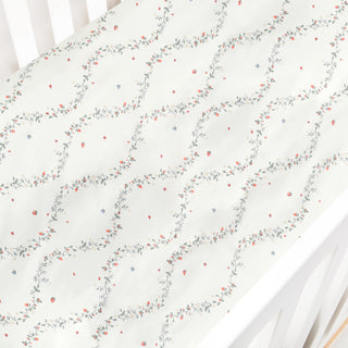 Botanical Berries Crib Sheet in Ivory