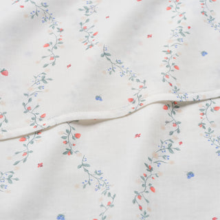 Botanical Berries Swaddle in Ivory up close shot