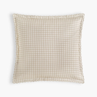 Picnic Gingham Euro Sham in Beige