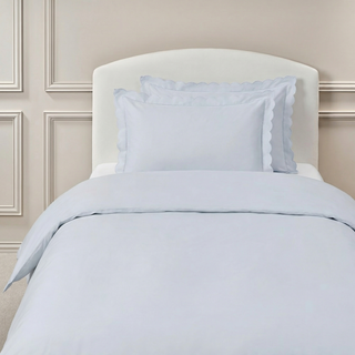 Scalloped Starlight Twin Duvet Set in Blue