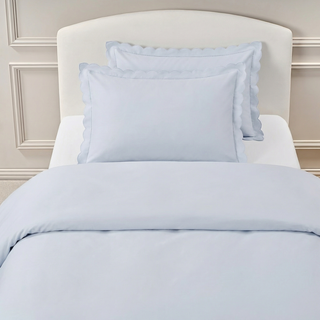Scalloped Starlight Twin Duvet Set in Blue
