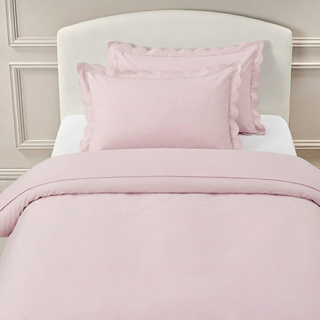 Scalloped Starlight Twin Duvet Set in Rose
