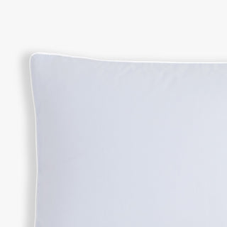 Classic Piped Toddler Pillow in Blue up close corner shot