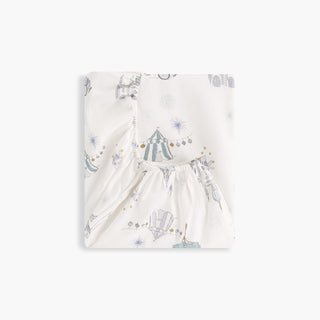 Changing Mat in Adventure in Wonderland Print in Aqua