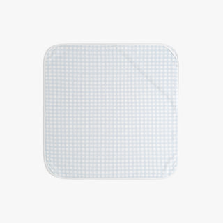 Hooded baby towel in Picnic Gingham - Blue