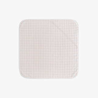 Hooded baby towel in Picnic Gingham - Pink