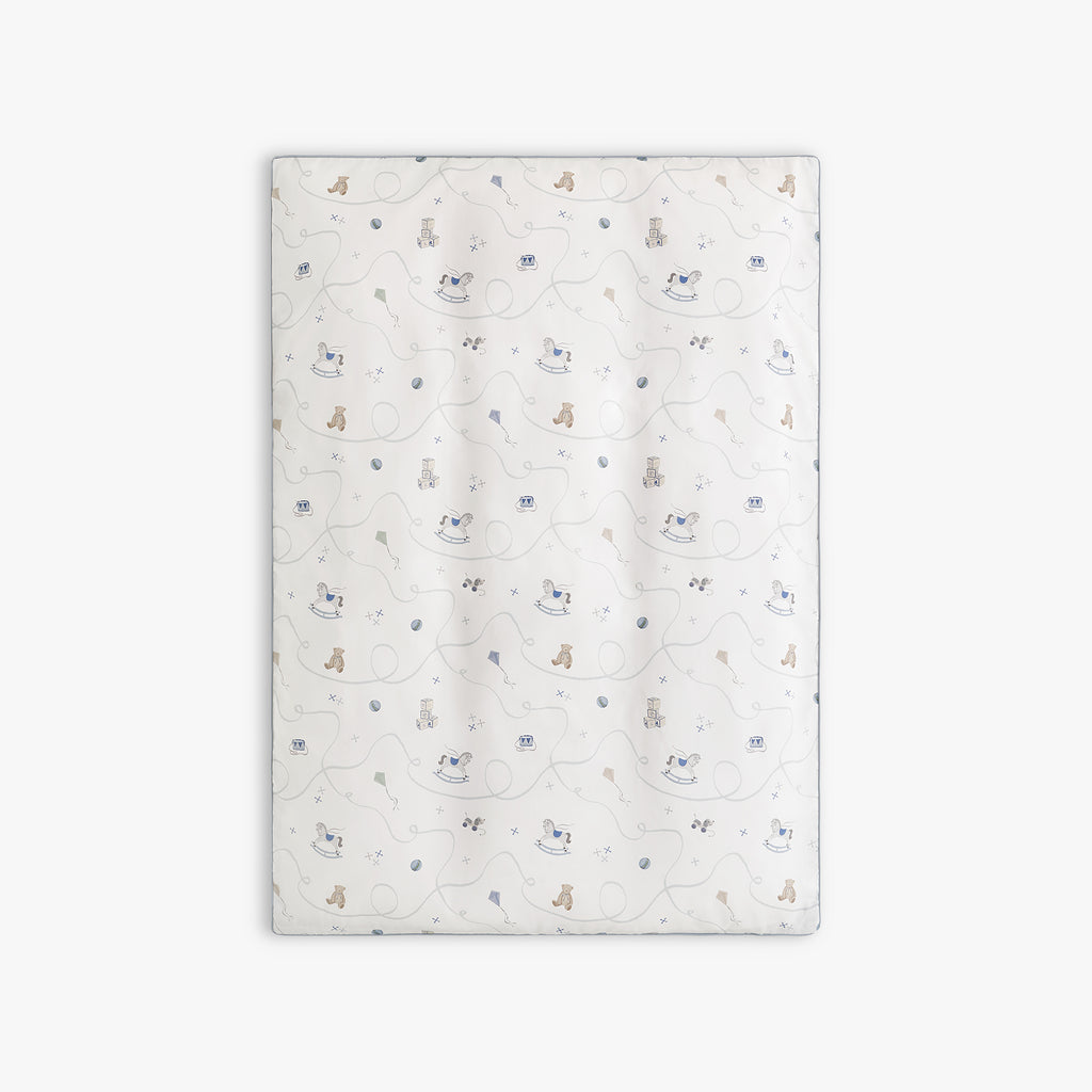 Personalize Me: rocking horse and teddy bear patterned blanket on a white background