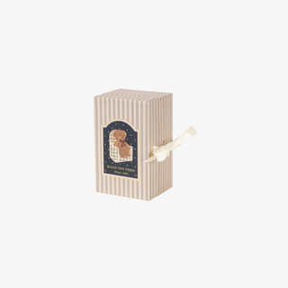 Small rectangular box with a teddy bear design on a white background