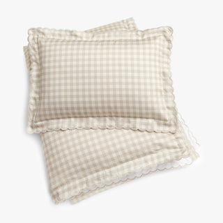 Picnic Gingham Toddler Duvet in Beige