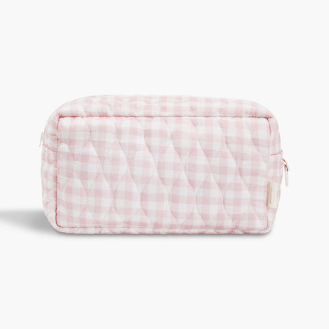 Backside of Toiletry Pouch in Pink Gingham